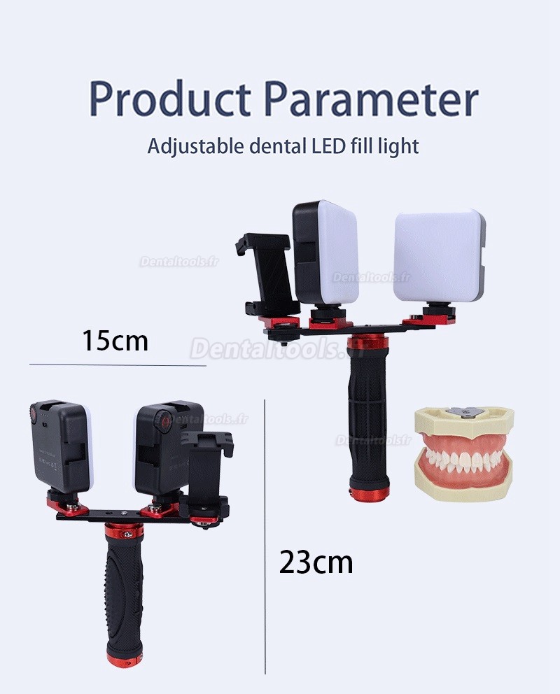 Lumière de remplissage de photographie de téléphone portable de lumière de photographie réglable dentaire