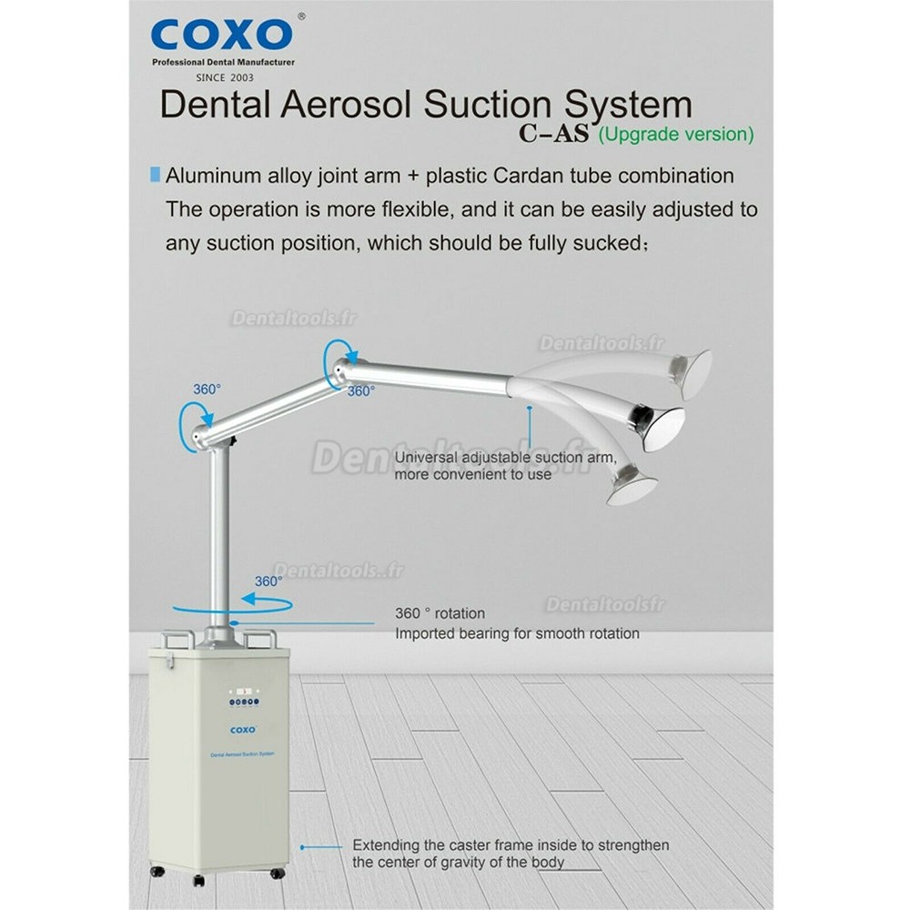 YUSENDENT COXO Dissolvant UV de gouttelettes d'unité d'aspiration extra-orale d'aérosol dentaire amélioré