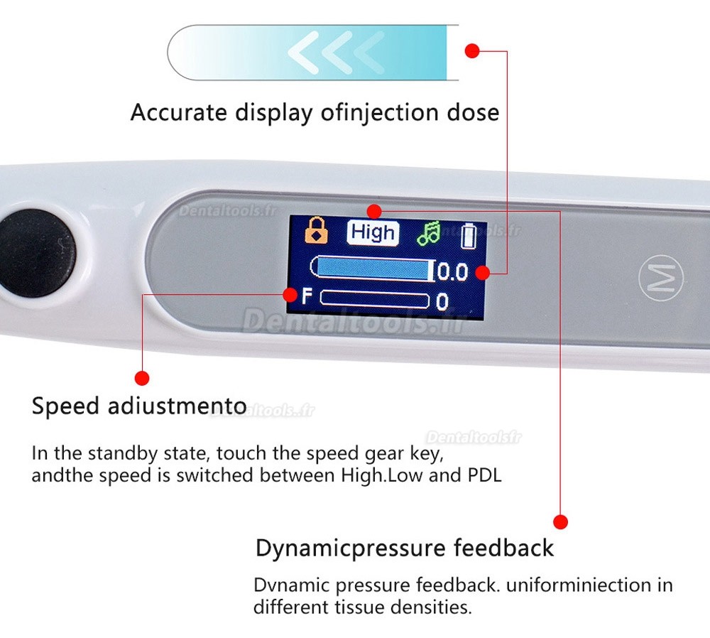 Stylo d'anesthésie indolore sans fil d'injecteur d'anesthésie dentaire électrique