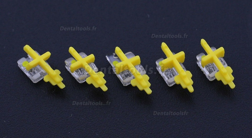 10 Pièces/ensemble orthèses orthodontiques dentaires supports en céramique saphir monocristallin clair Roth 0.022 3 crochets supérieurs