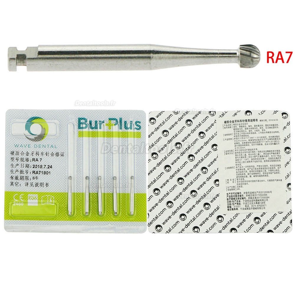 50Pcs/10 Paquets Dentaire SBT Fraises rondes en carbure de tungstène à basse vitesse RA 1 2 3 4 5 6 7 8