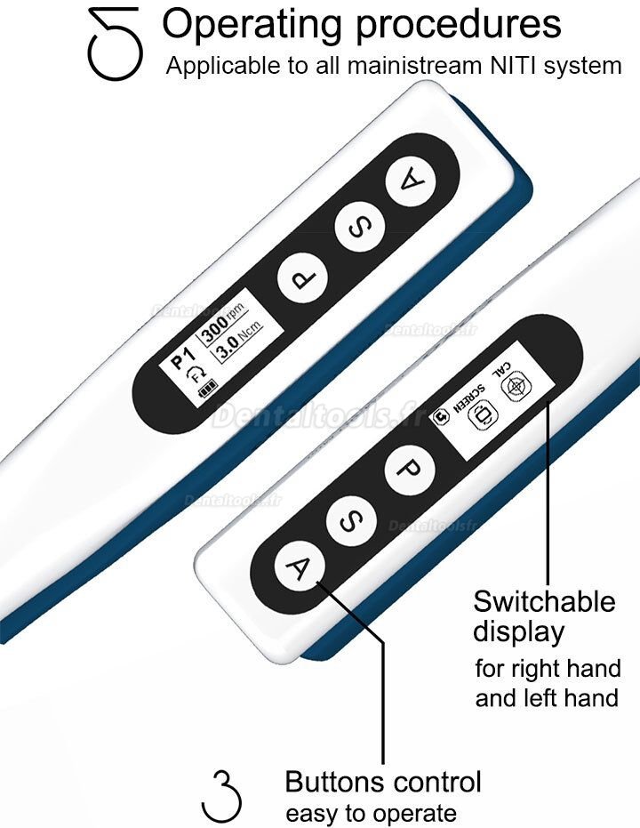 YUSENDENT COXO C-Smart-Mini Moteur d'endodontie sans fil Contre-angle 1:1 Bouton Poussoir