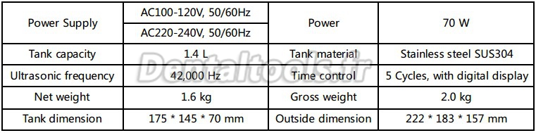 JeKen® 1.4L Nettoyeur Usage Familial ultrason dentaireique CE-6200A