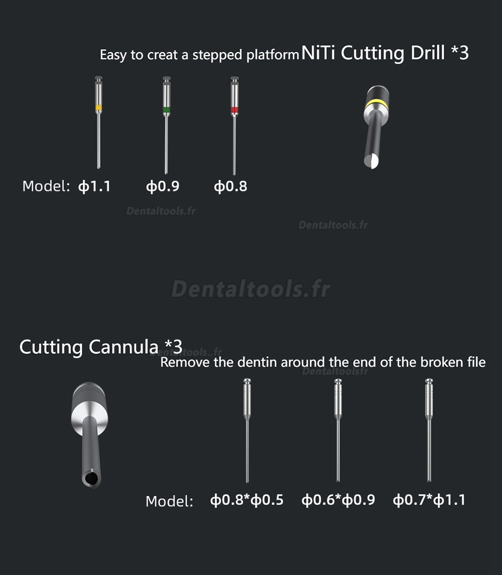 YUSENDENT COXO C-FR1 Kit d'outils de suppression de fichier endodontique d'instrument cassé de traitement endo