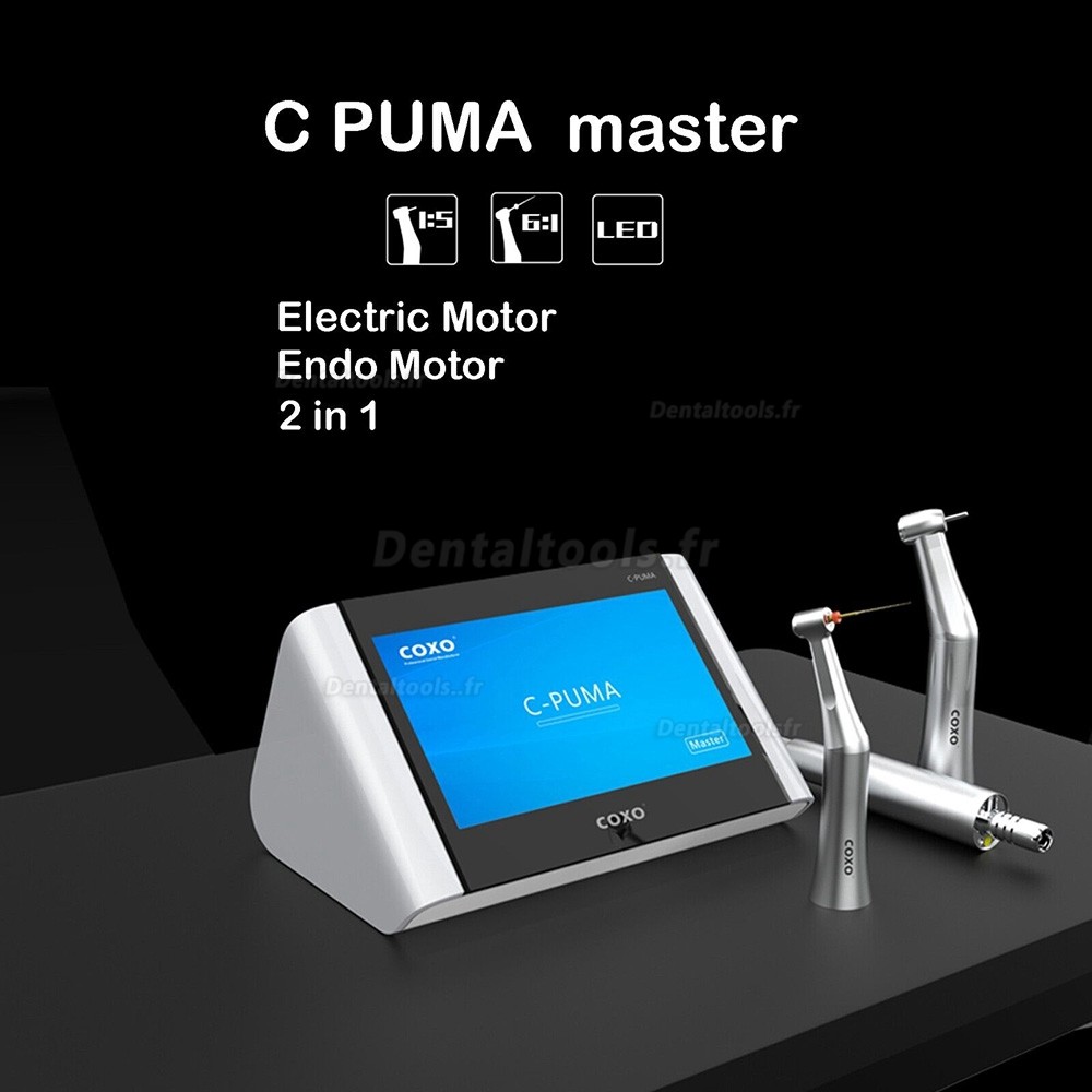 YUSENDENT COXO C PUMA Master Moteur d'endodontie dentaire électrique avec pièce à main à contre-angle 6:1 et 1:5