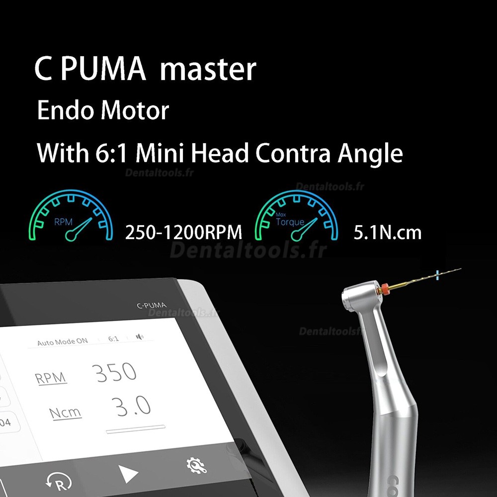 YUSENDENT COXO C PUMA Master Moteur d'endodontie dentaire électrique avec pièce à main à contre-angle 6:1 et 1:5