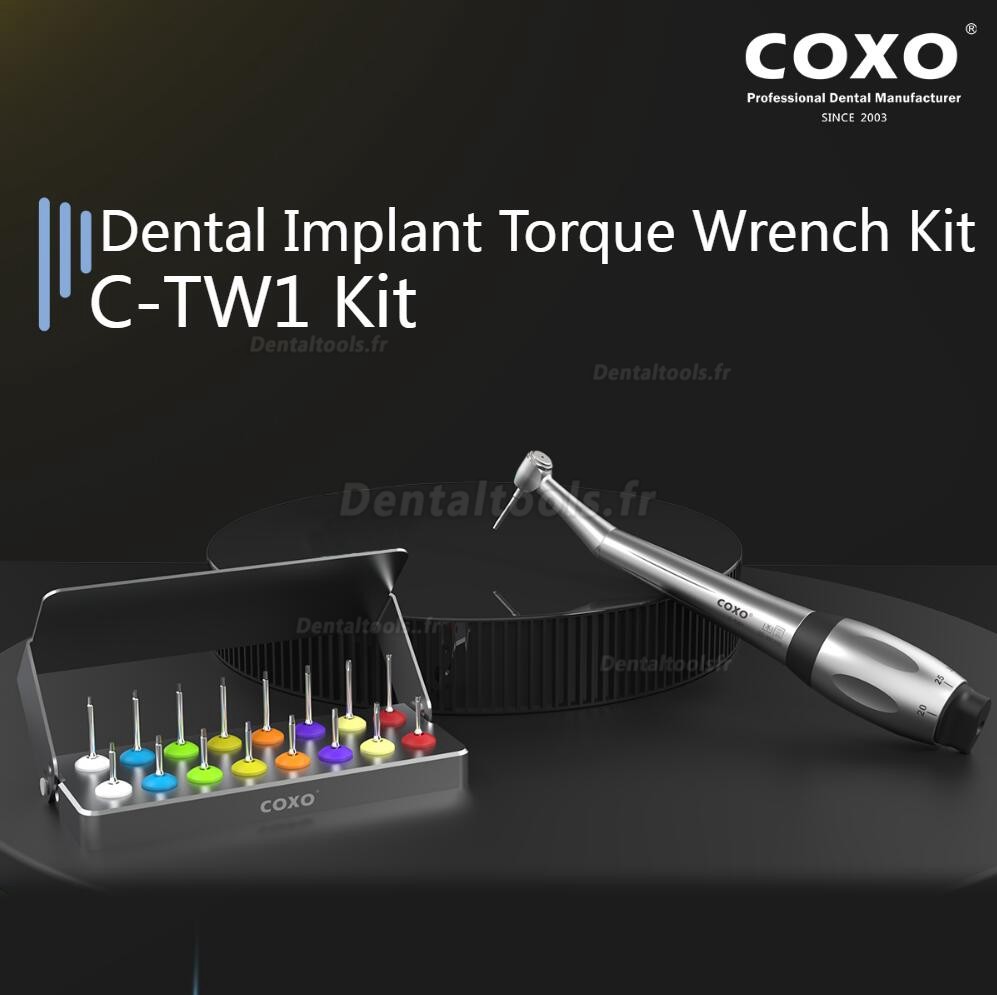 YUSENDNET COXO C-TW1 Kit de clé dynamométrique universelle pour implant dentaire avec 16 tournevis