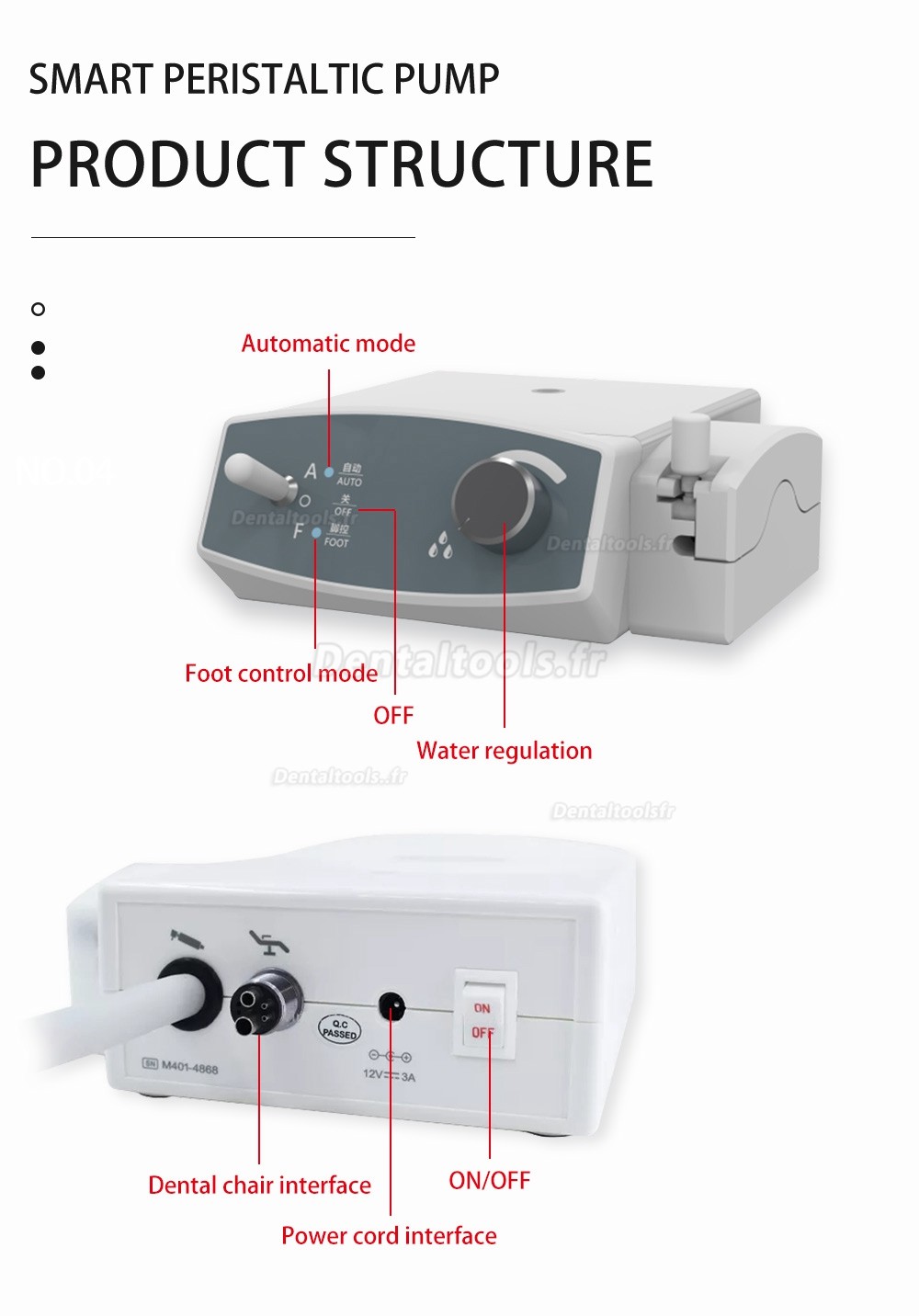 COXO CX265-76 Pompe péristaltique intelligente pour moteur électrique dentaire alimentation en eau automatique