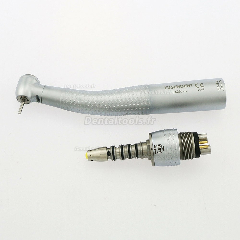 YUSENDENT® CX207-GS-SPQ Fibre optique Turbine Dentaire LED Bouton Poussoir Tête Standard avec Raccord Sirona