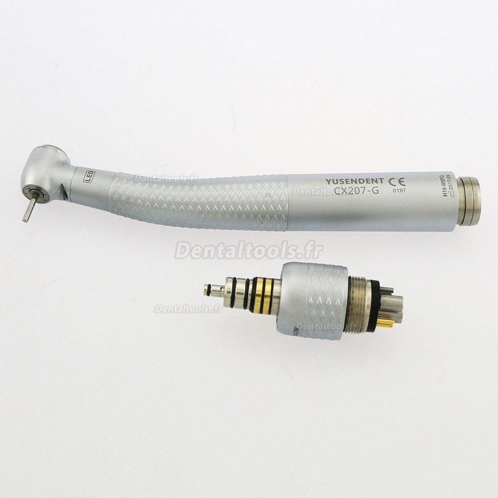YUSENDENT® CX207-GW-SPQ LED Fibre Optique Turbine Dentaire Bouton Poussoir Tête Standard 6 Trous