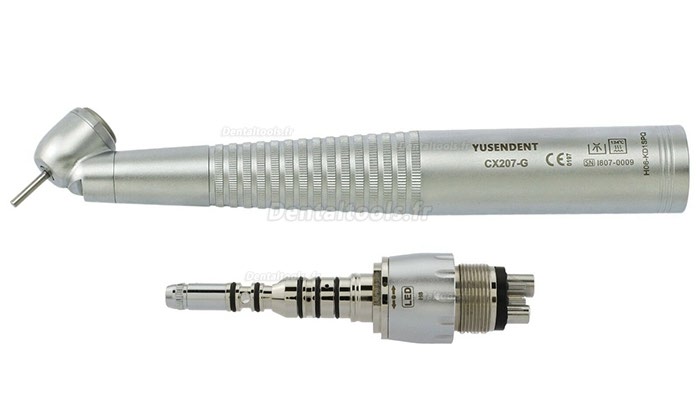 Yusendent Dentaire Turbine 45°Fibre optique Chirurgical avec Kavo Multiflex Raccord CX207-KD1-SPQ
