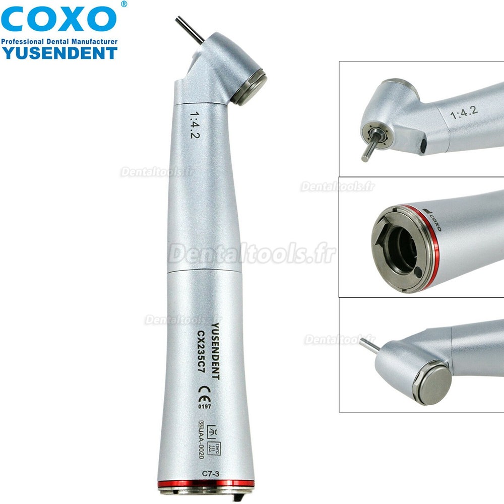 YUSENDENT COXO Dental LED Fibre optique 1:4.2 45°Contre-angle chirurgical CX235 C7-3