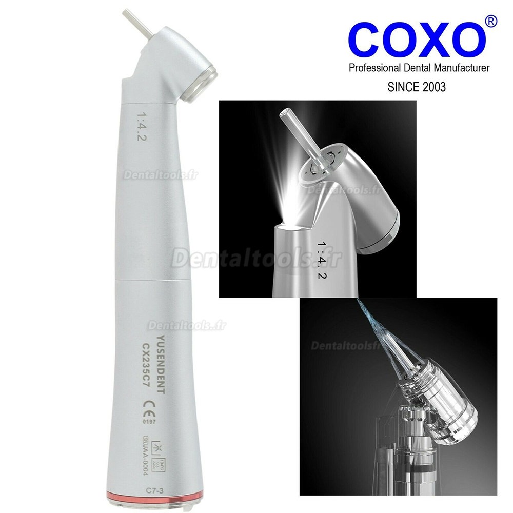 YUSENDENT COXO Dental LED Fibre optique 1:4.2 45°Contre-angle chirurgical CX235 C7-3