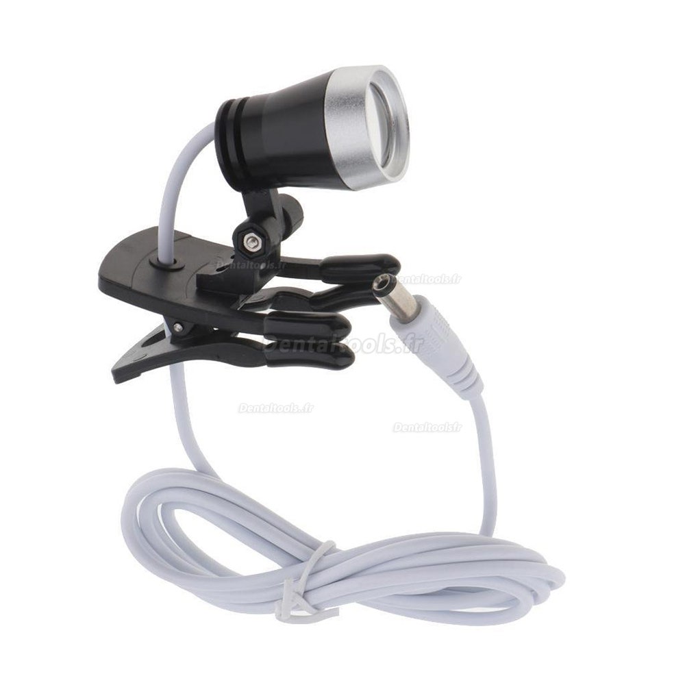 3W Clip Clamp LED Lampe frontale pour dentaire loupe