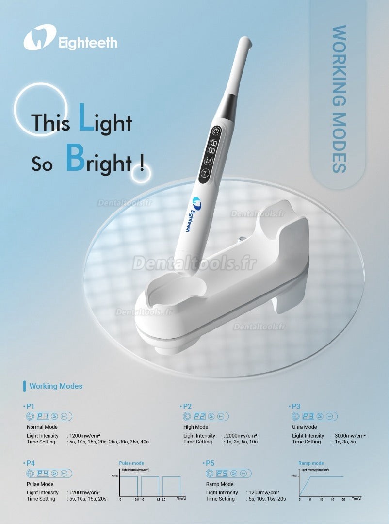 Eighteeth Curingpen-E Lampe à polymériser à LED sans fil dentaire