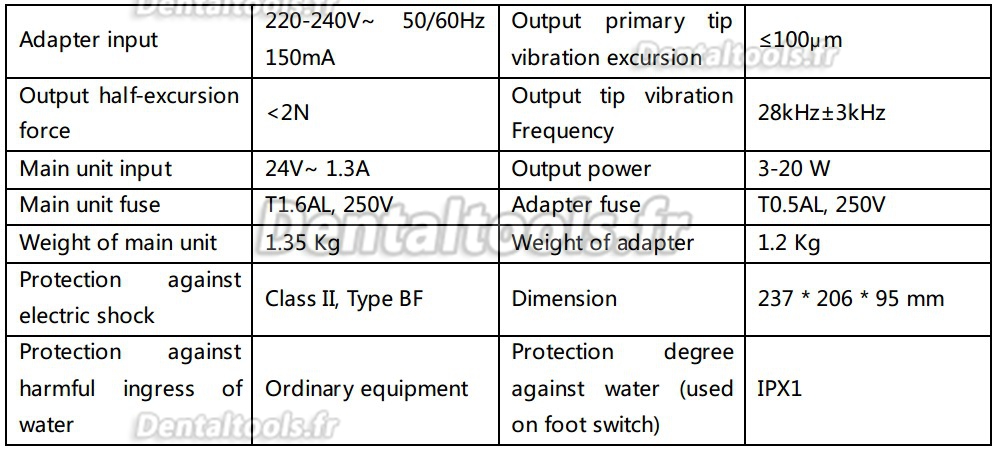 Woodpecker® DTE D7 Détartreur ultrasonique sans lumiere