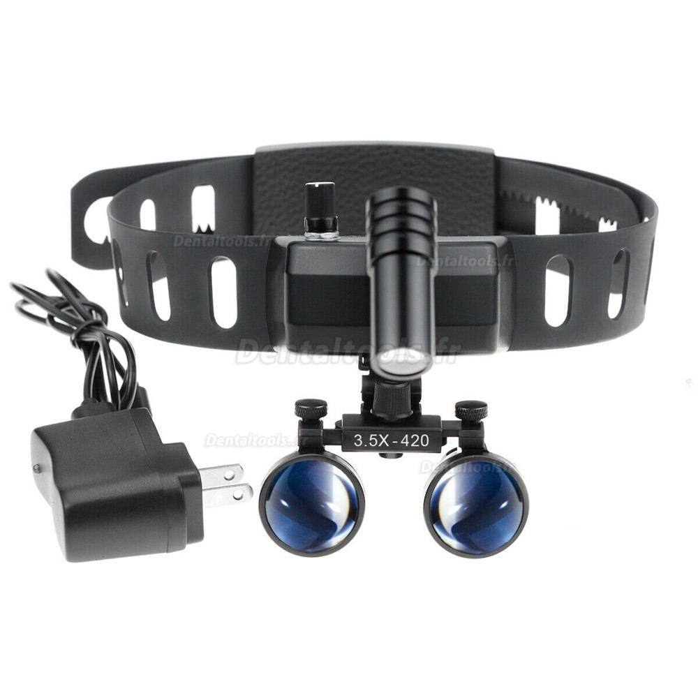 3.5X420mm Loupe binoculaire dentaire avec 5W Lampe frontale LED