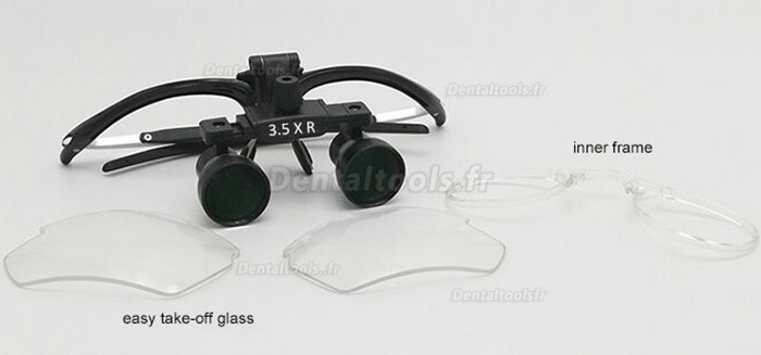 Dentaire3.5X Loupes binoculaires médicales Anti-buée Cadre en aluminium DY-112