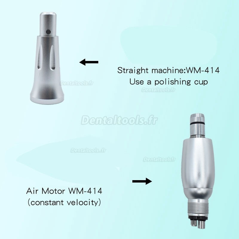 Pièce à main de prophylaxie de polissage d'hygiène dentaire 4: 1 moteur pneumatique 4 trous 3 cônes de nez Kit Type E WM-414