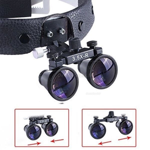 3.5X420mm Loupe binoculaire chirurgicale dentaire Bandeau en cuir+ lampe frontale à LED Dy-108