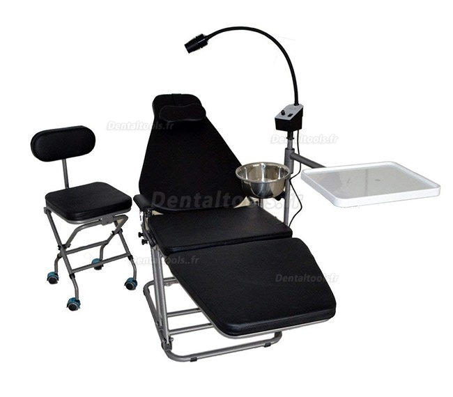 Dynamic DU32L Fauteuil dentaire portable avec lampe d'examen LED DLG101 et tabouret dentaire DS08