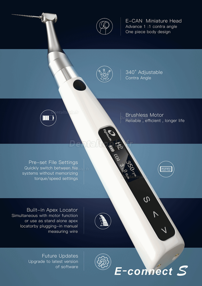 Eighteeth E-CONNECT S Moteur d'endodontie avec localisateur d'apex intégré