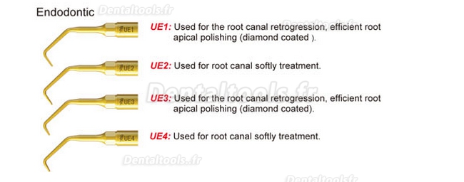 WOODPECKER® INSERTS A PIEZO CHIRURGIE ENDODONTIE KIT 4 INSERTS