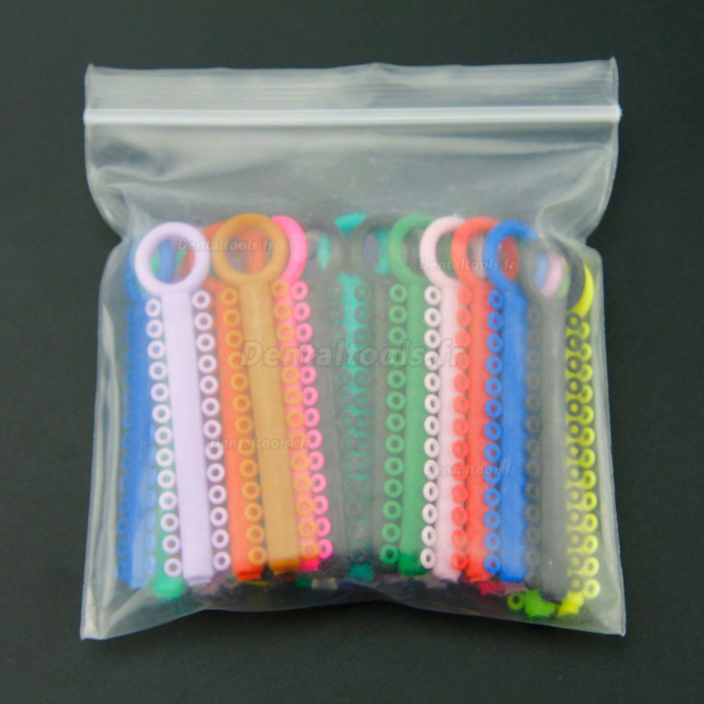 10 paquets 9880 pcs Attaches de ligature élastiques orthodontiques dentaires avec 36 couleurs à choisir