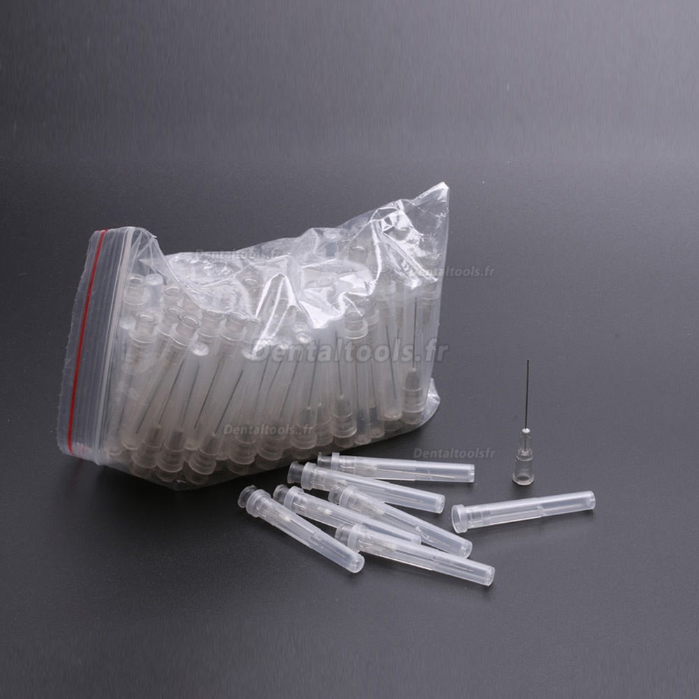 100Pcs Seringues endodontiques Dentaire point d'aiguille d'irrigation Endo 27GA Fin-Fermé Trou latéral