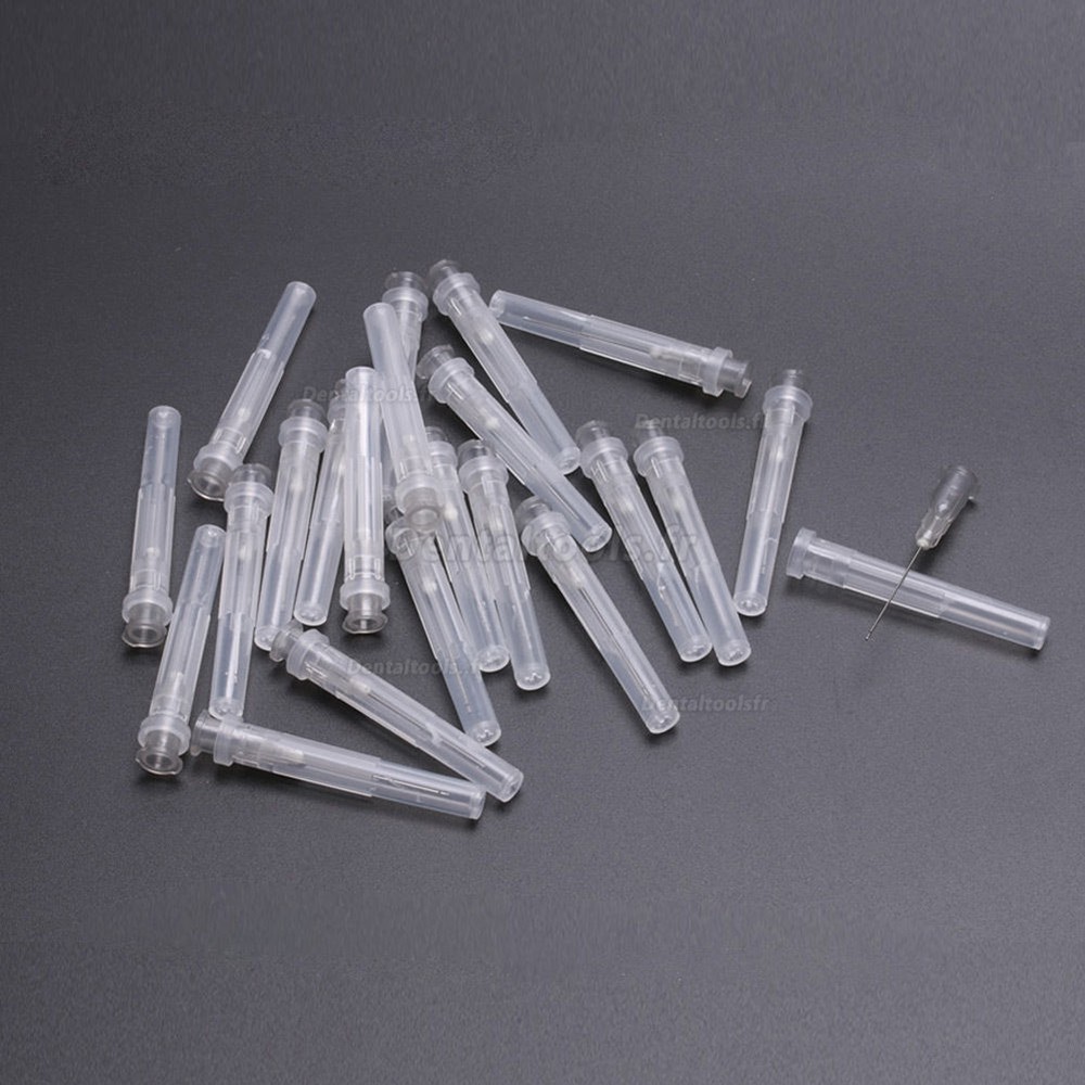 100Pcs Seringues endodontiques Dentaire point d'aiguille d'irrigation Endo 27GA Fin-Fermé Trou latéral