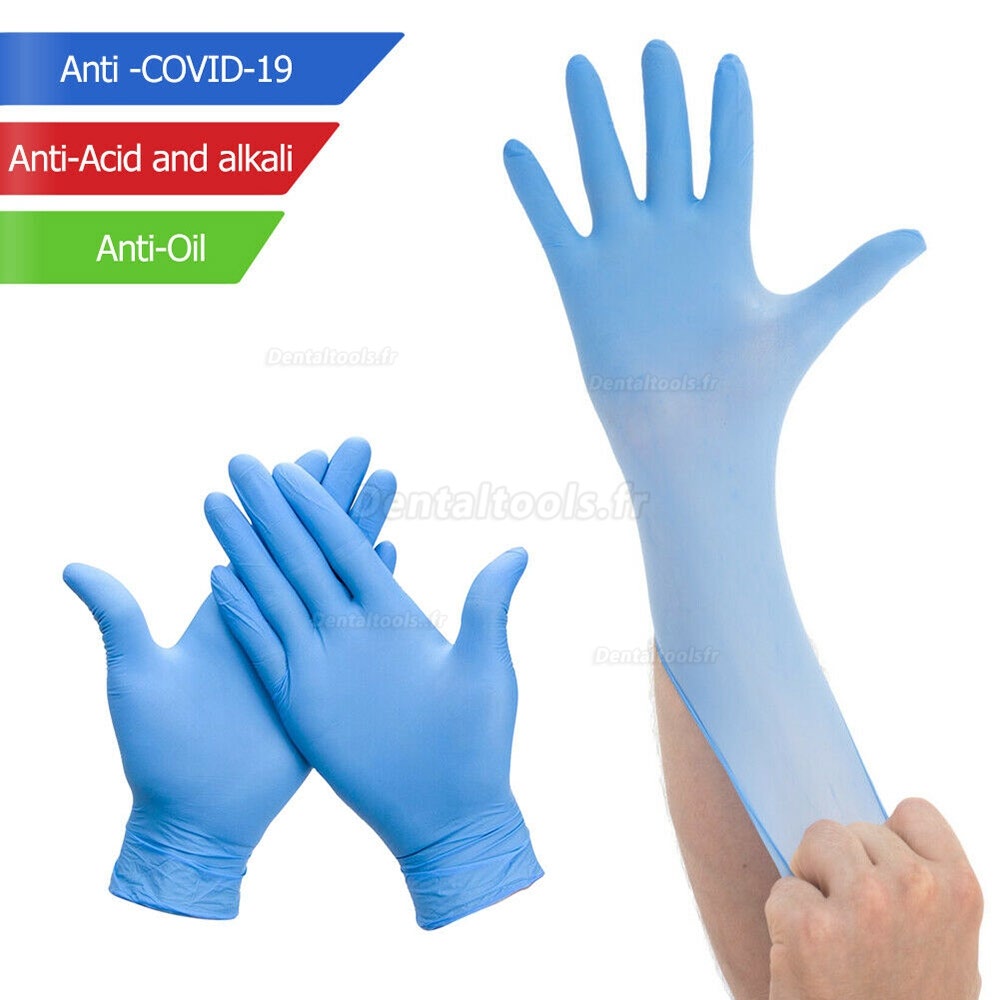 Gants chirurgicaux jetables ambidextres bleus pour des soins de