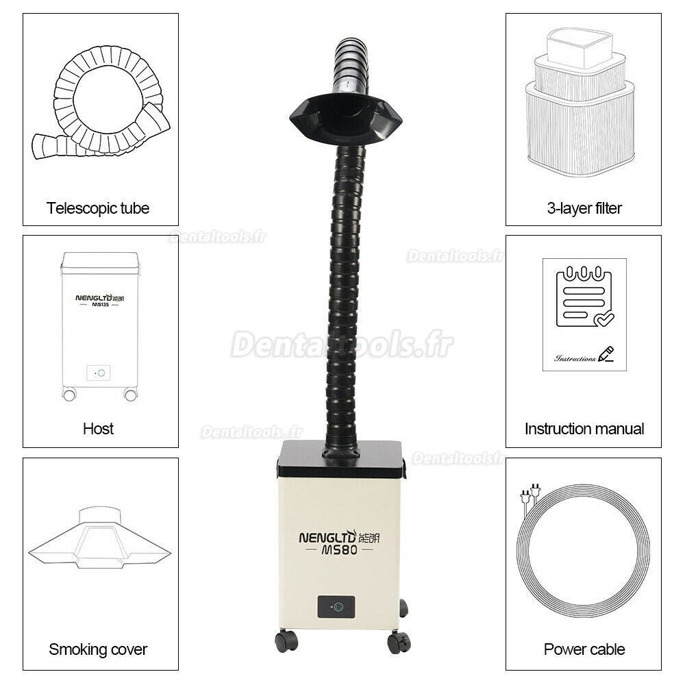 Extracteur de fumée de soudage mobile filtre à fumée à souder absorbeur tête unique MS80