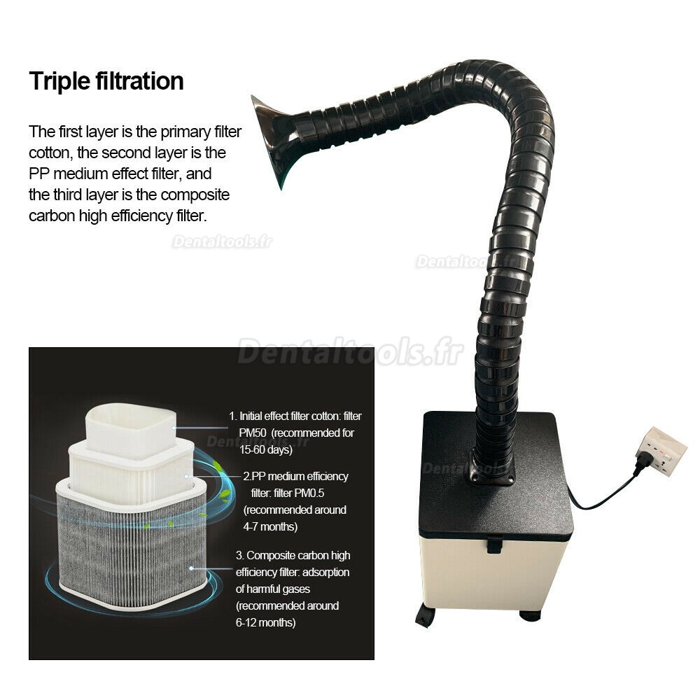 Extracteur de fumée de soudage mobile filtre à fumée à souder absorbeur tête unique MS80