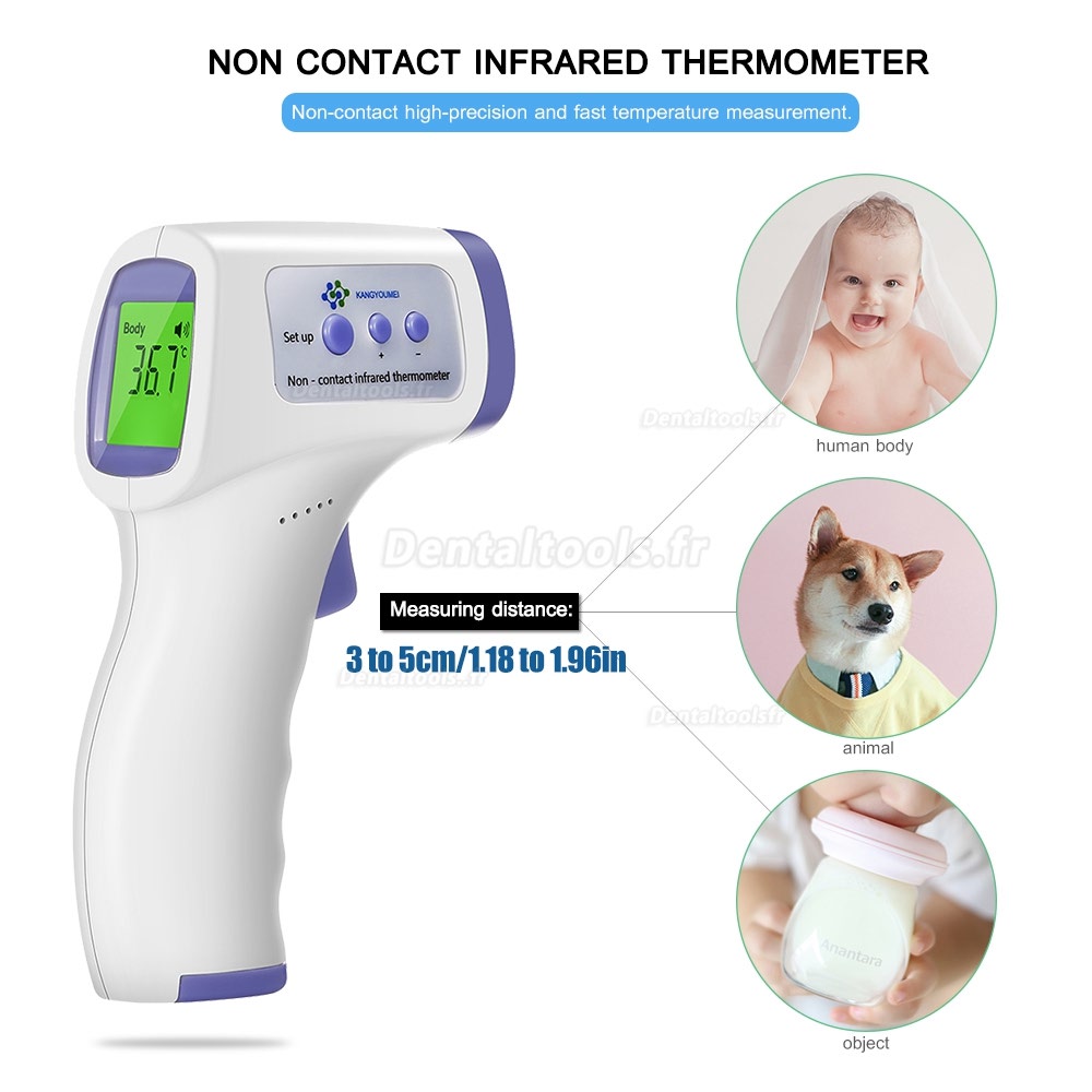 Vente de Thermomètre infrarouge frontal IR Thermomètre sans contact pour  bébé / adulte TP500 en ligne 