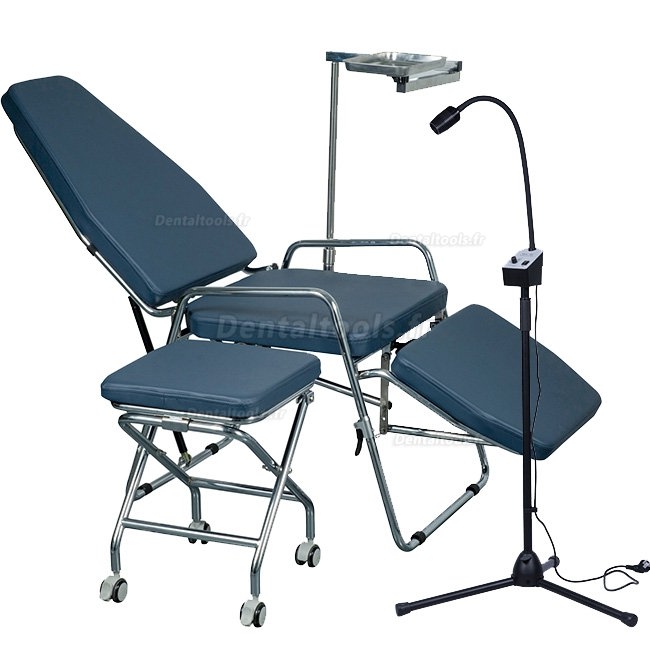 Greeloy GU-P101 Fauteuil Dentaire Portable Pliable + Lampe D'examen Led GU-P102 + Kit Tabourets Dentaires GU-P103