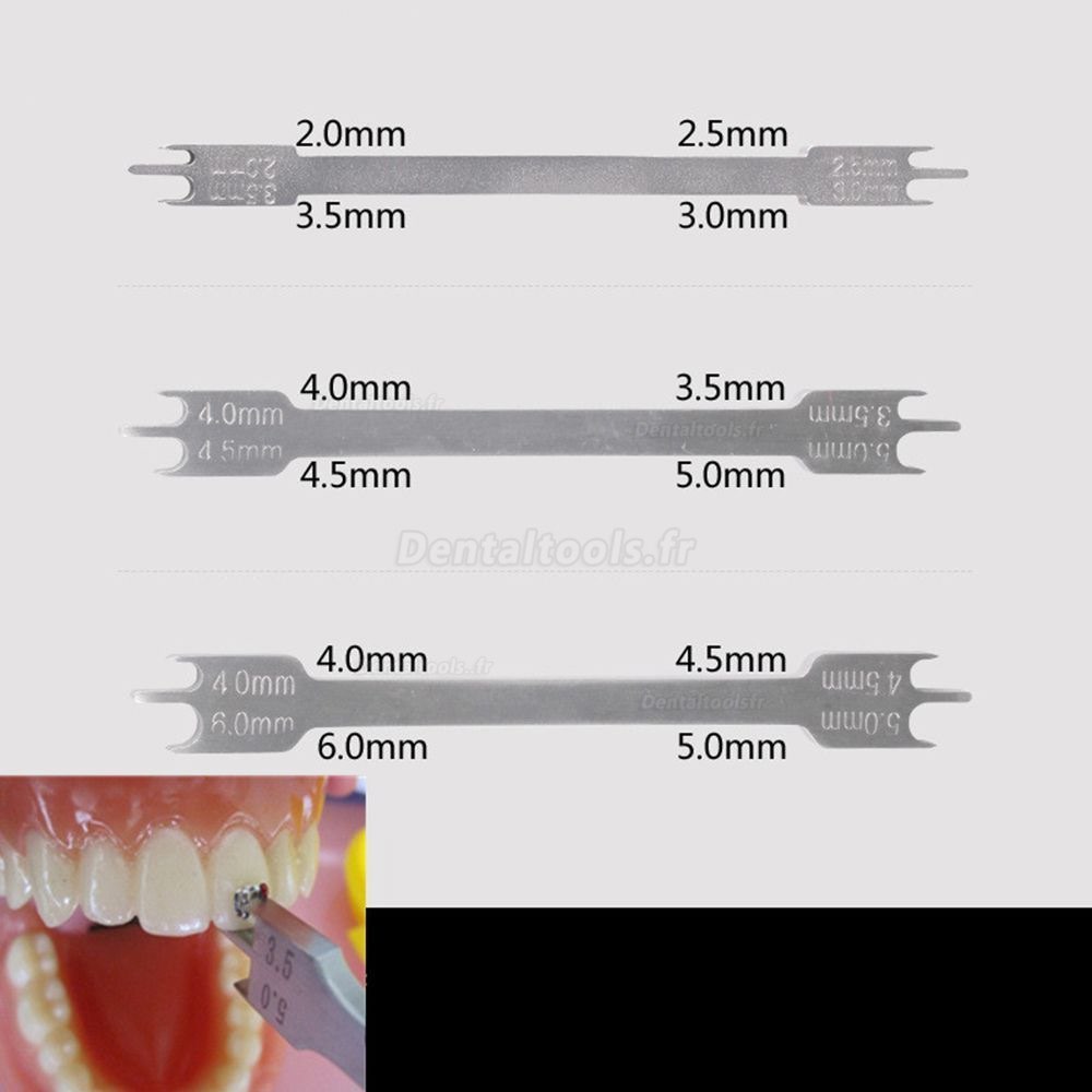 Orthodontiques dentaire Positionnement fixation Jauge de hauteur Type de mèche