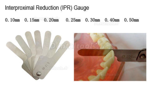 Orthodontie dentaire Réduction Interproximale (IPR) Jauge réciproque IPR Système