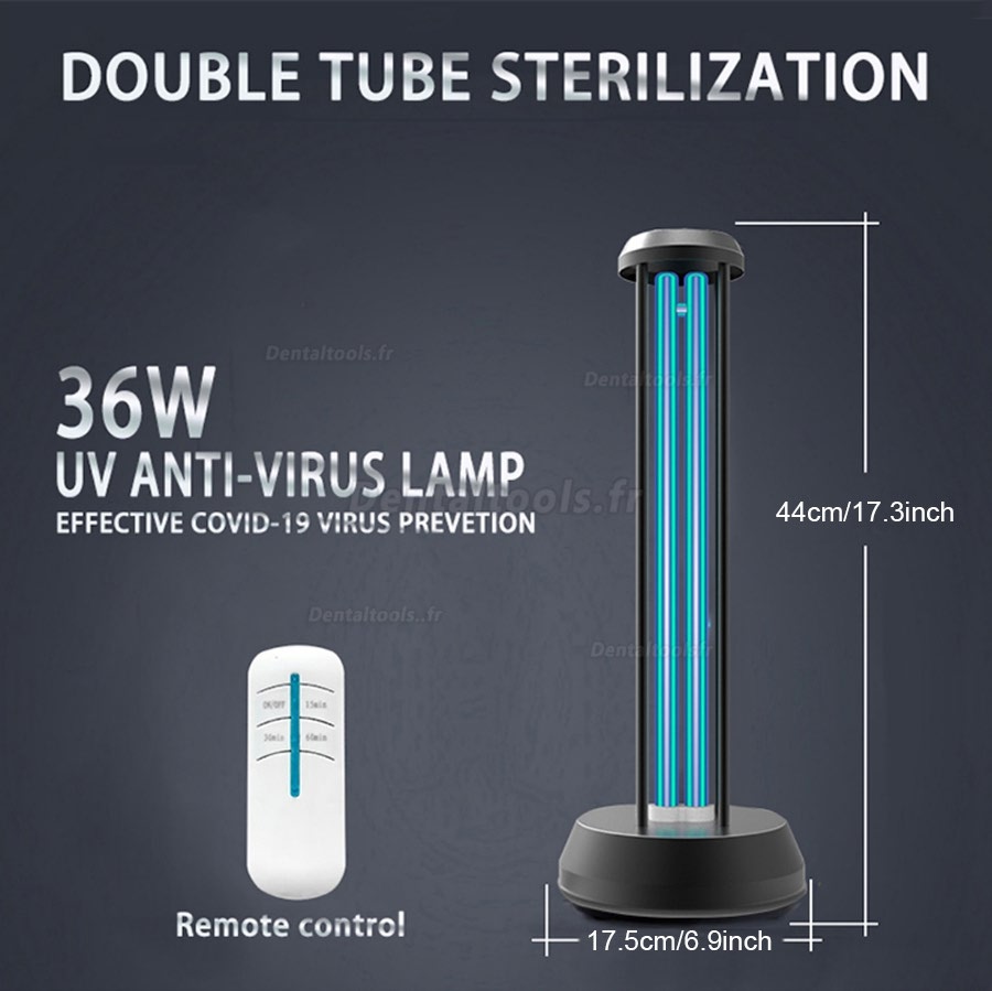 Lumière de désinfection UV-C Germicide UV Portable avec télécommande de l'ozone pour la Maison l'hôpital