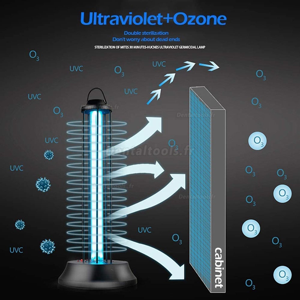 Lumière de désinfection UV-C Germicide UV Portable avec télécommande de l'ozone pour la Maison l'hôpital