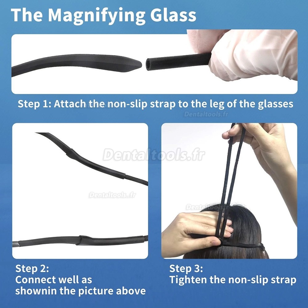 4.0X 5.0X 6.0X 350 &agrave; 450 mm loupe dentaire chirurgicale ergo relevable