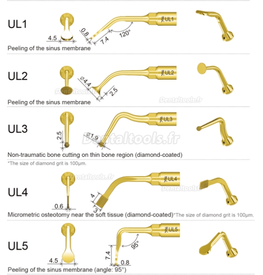 WOODPECKER® INSERTS A PIEZO CHIRURGIE SINUS LIFT KIT