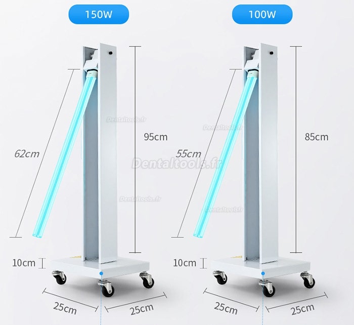 Lampe de désinfection UV de stérilisateur mobile d'intérieur Lampe germicide stérilisante UV avec roues