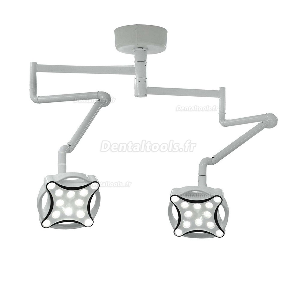 JD1700 Lampe opératoire dentaire à LED montée au plafond à double tête vétérinaire médical