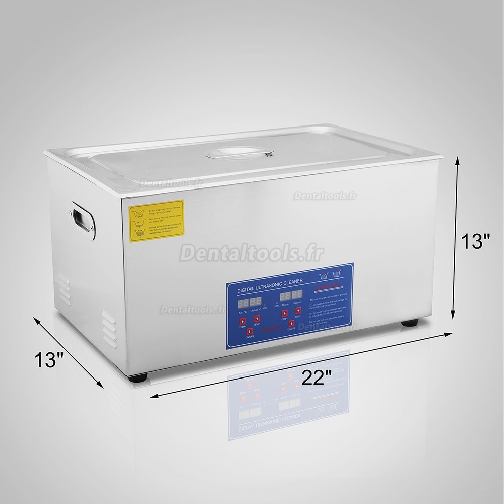 30L Nettoyeur à ultrasons Acier inoxydable chauffage Industrie w / Minuteur JPS-100A