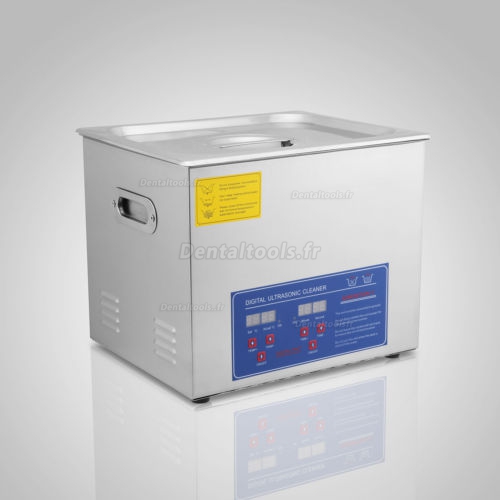 10L Nettoyeur à ultrasons Acier inoxydable chauffage Industrie w / Minuteur JPS-40A