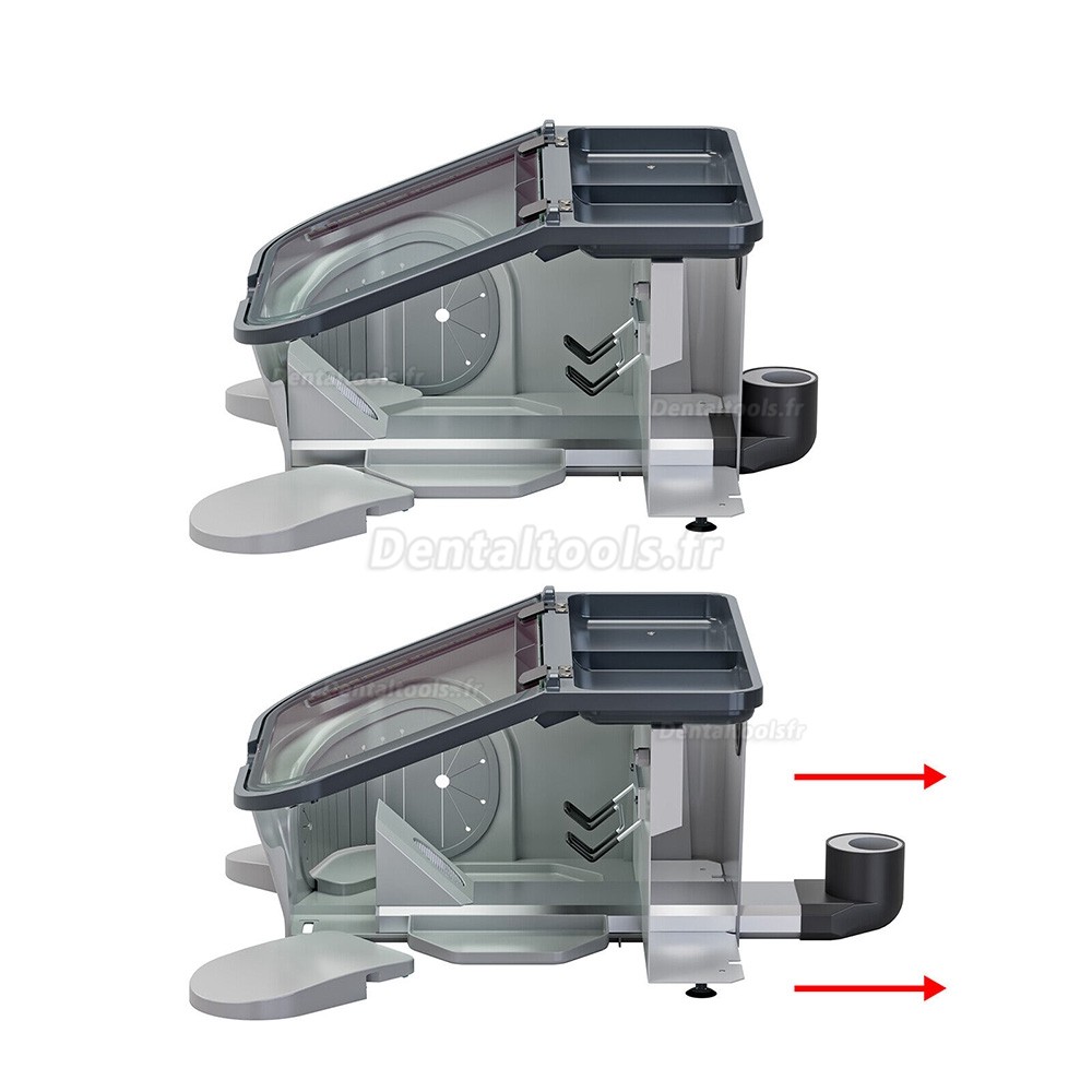 JT-69B Boîte de preuve de collecteur de poussière de vide de sableuse de LED de laboratoire dentaire 14W