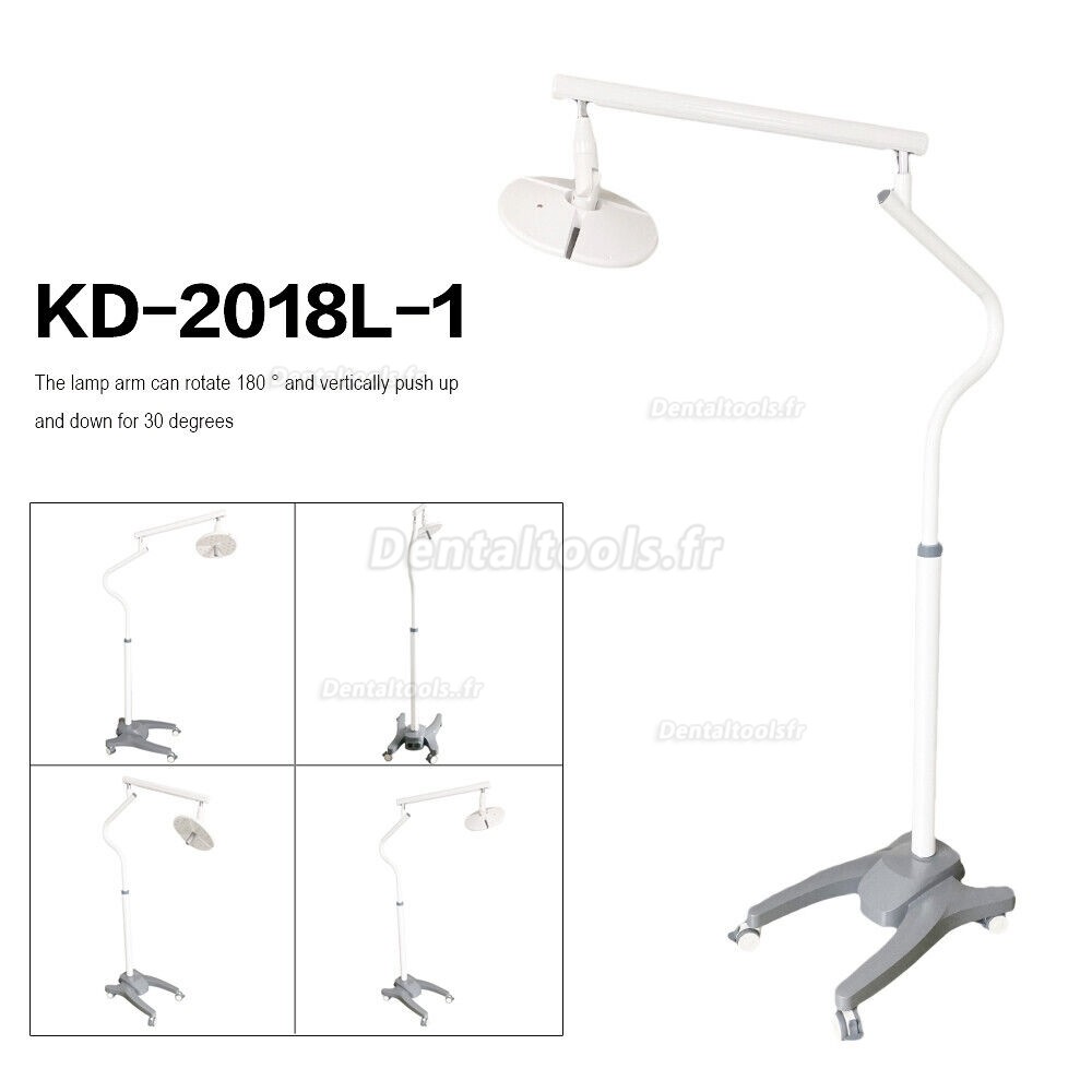 KWS KD-2018L-1 Lumière LED chirurgicale dentaire mobile lumière d'examen sans ombre interrupteur tactile debout au sol