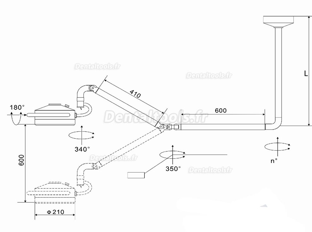 KWS® 36W Lampe Scialytique dentaire plafonnier LED Shadowless KD-202D-3C