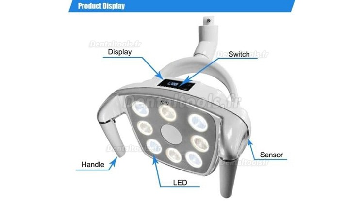 Lampe scialytique dentaire plafonnier Lampe à 8 LED avec capteur