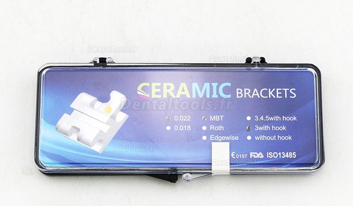 5 Paquet/100Pcs Céramique Bracket Orthodontique Esthétique MBT 022 3 Hooks